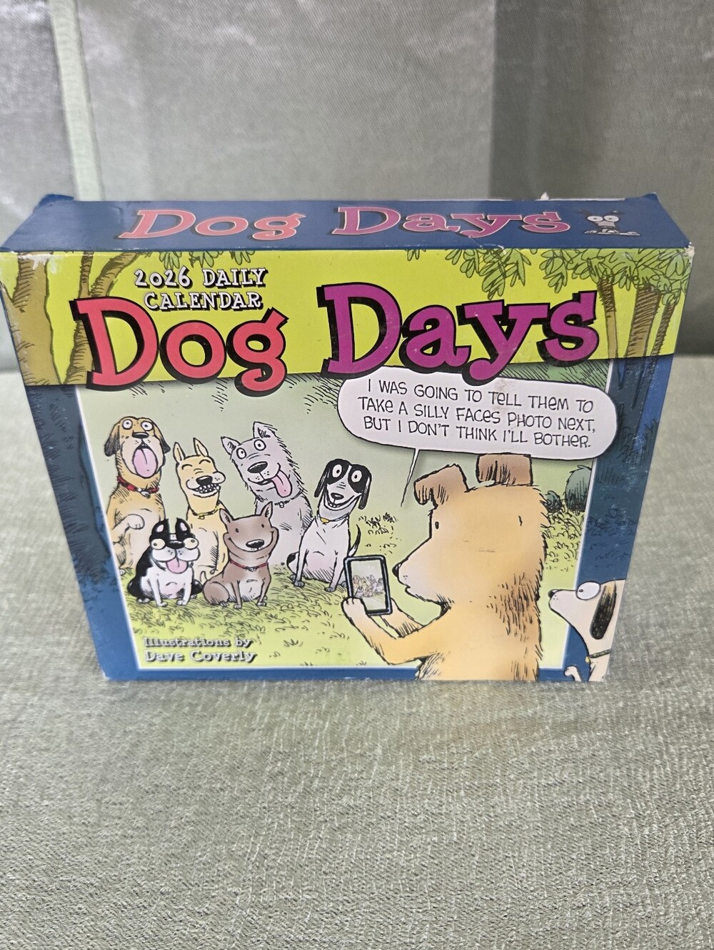 Dog Days 2026 Daily Calendar - Yellow & Blue Cover
